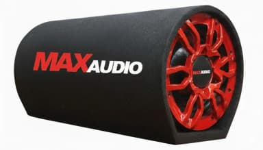 Max Audio MA5500M10X 10-INCH BassTube with In-Built Amplifier | 5500W PMPO Subwoofer (Powered , RMS Power: 200 W)